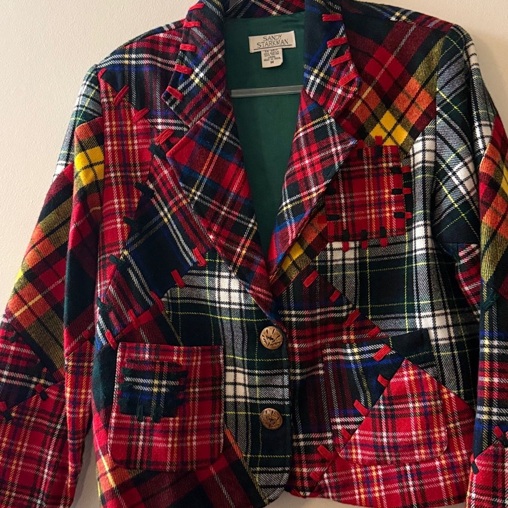 Sandy Starkman Preppy Colorful Plaid Blazer🔥 - Picture 4 of 16
